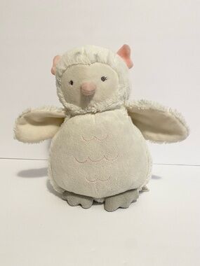 Carters Owl Plush White Pink Spotted Grey Baby Girl Lovey Stuffed Animal Toy 8”